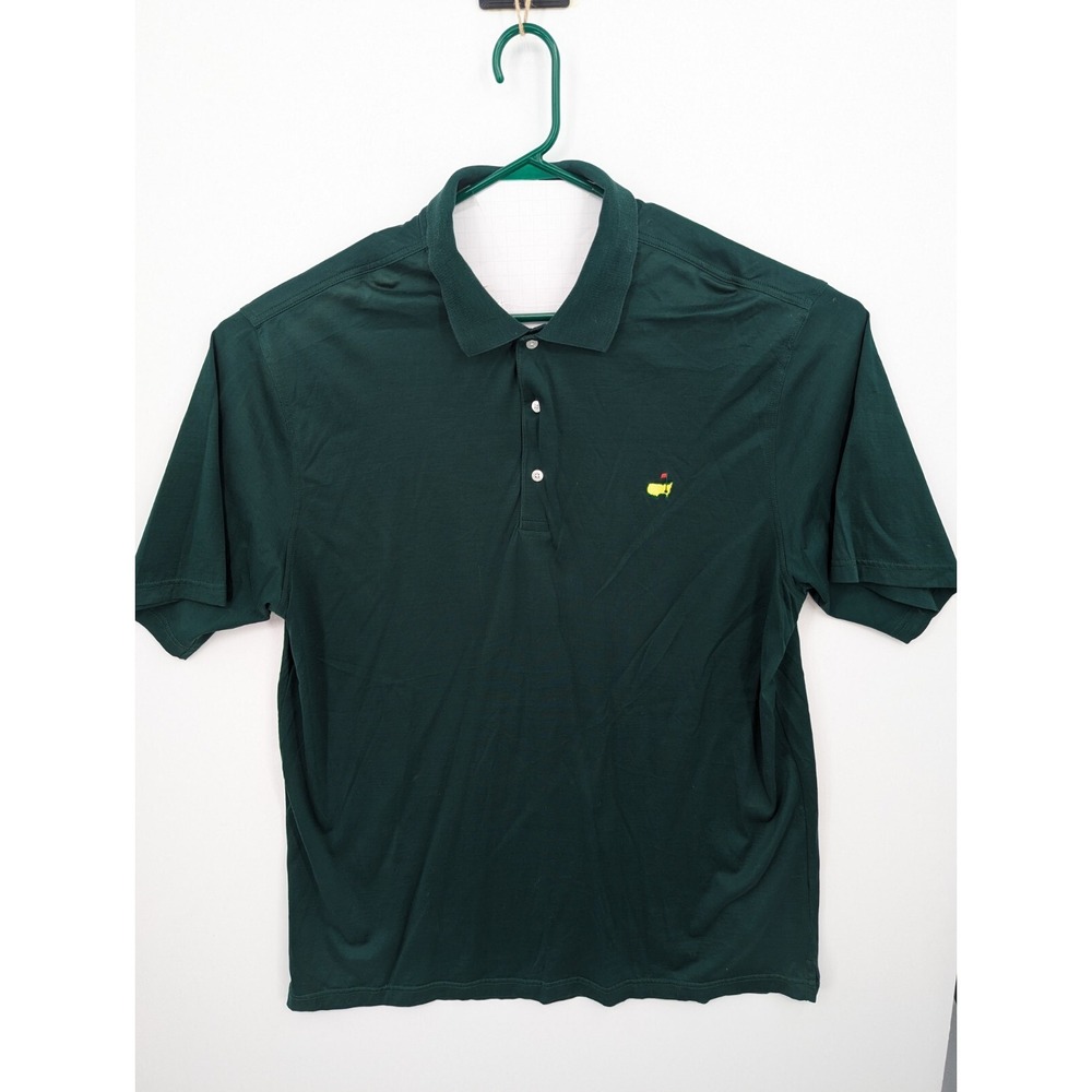 Masters Amen Corner Polo Shirt Men's XL Green Pima Cotton Golf Short Sleeve